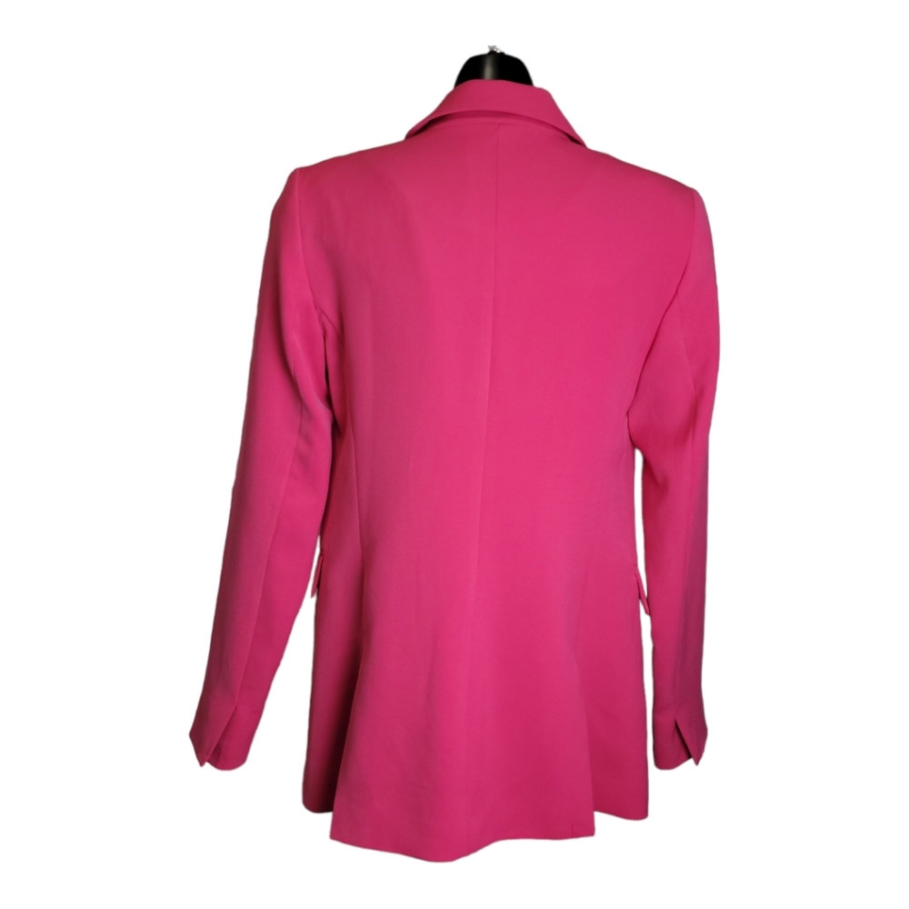 Nine West 80's hot pink fuchsia oversized Barbie Blazer jacket shoulder pads 4 - Picture 5 of 17